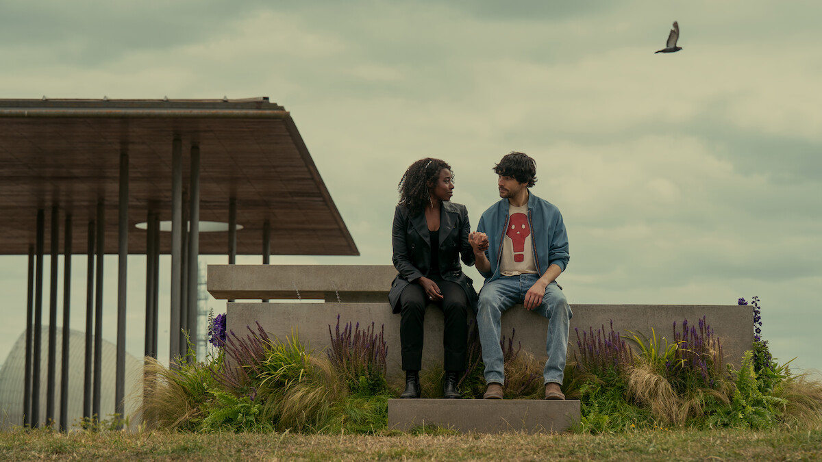 Kirby Howell-Baptiste as Death and Colin Morgan as Sexton Furniva in ‘The Sandman’ Season 2
