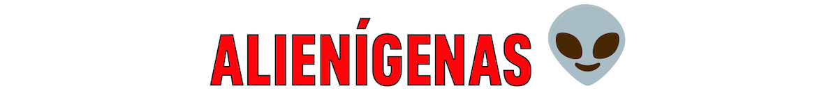 Lettering vermelho diz “alienígenas”