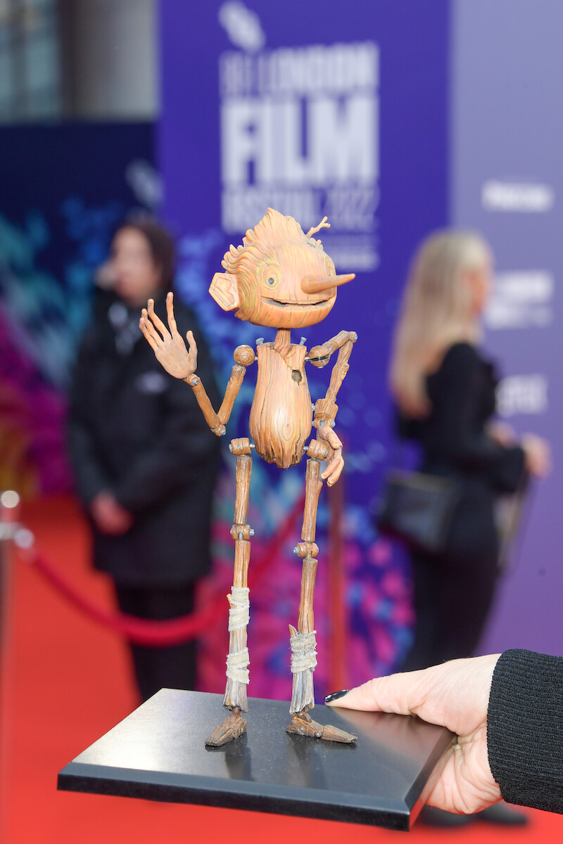 A model of Pinocchio. - ‘Guillermo del Toro’s Pinocchio’ Cast at the London Film Festival