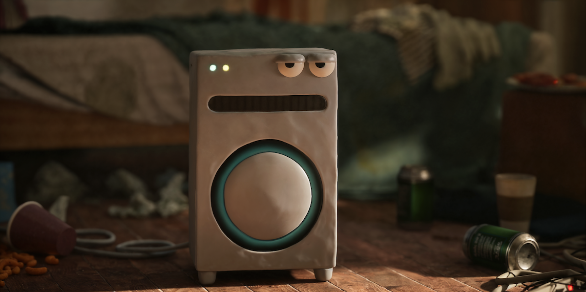 Animated still of a robot in the episode “Smart Applicances, Stupid Owners” from ‘Love, Death + Robots’ Volume 4
