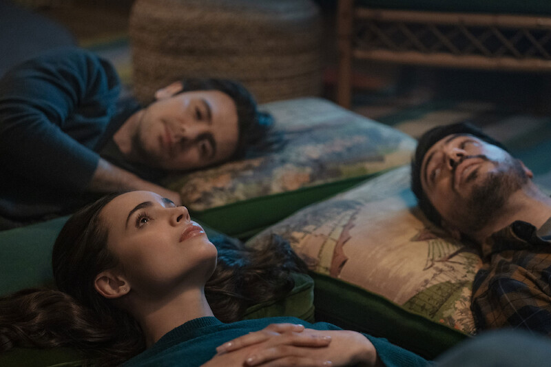 Sofia Carson as Alex, Federico Rodriguez as Julian and Dario Ladani Sanchez as Lucas in 'The Life List'.