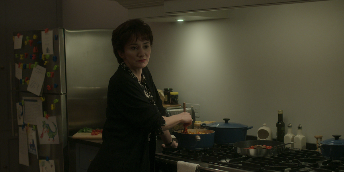 Lydia Leonard as Cherie Blair in The Crown Season 6.