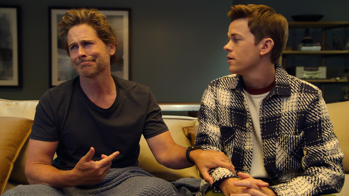 Rob Lowe as Ellis, John Owen Lowe as Jackson in episode 104 of Unstable