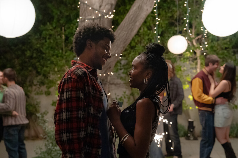 Michael Cooper Jr. as Justin Edwards and Lovie Simone as Keisha Clark in 'Forever'