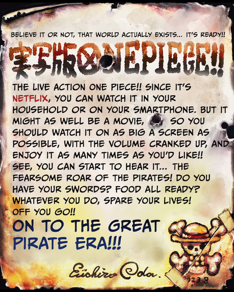 Carta de Eiichiro Oda para os fãs de ‘ONE PIECE: A Série’.