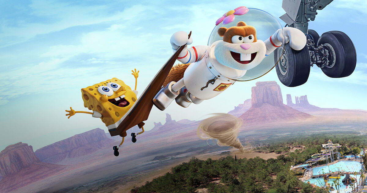 SpongeBob SquarePants (voiced by Tom Kenny) and Sandy Cheeks (voiced by Carolyn Lawrence) in ‘Saving Bikini Bottom: The Sandy Cheeks Movie.’
