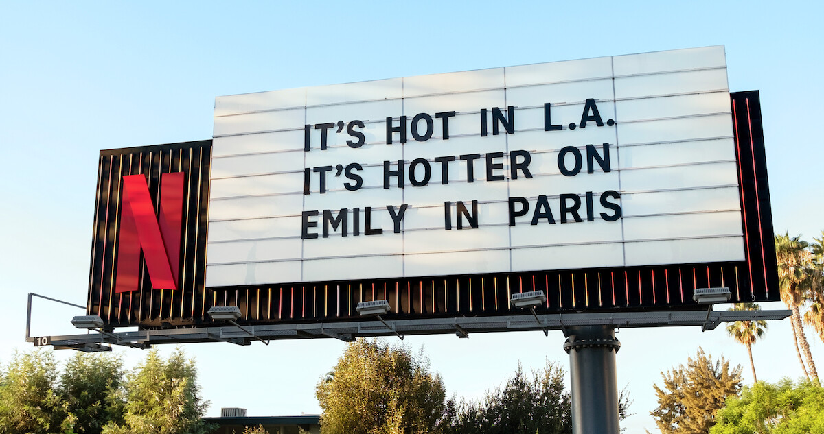 Emily in Paris Sunset Marquee - ‘it’s hot in L.A. It’s Hotter on Emily in Paris’