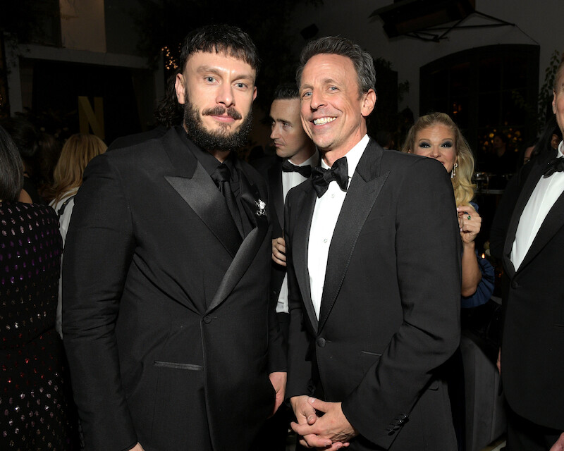 Richard Gadd and Seth Meyers attend Netflix's Golden Globe Afterparty 2025 at Spago on January 05, 2025 in Beverly Hills, California. 