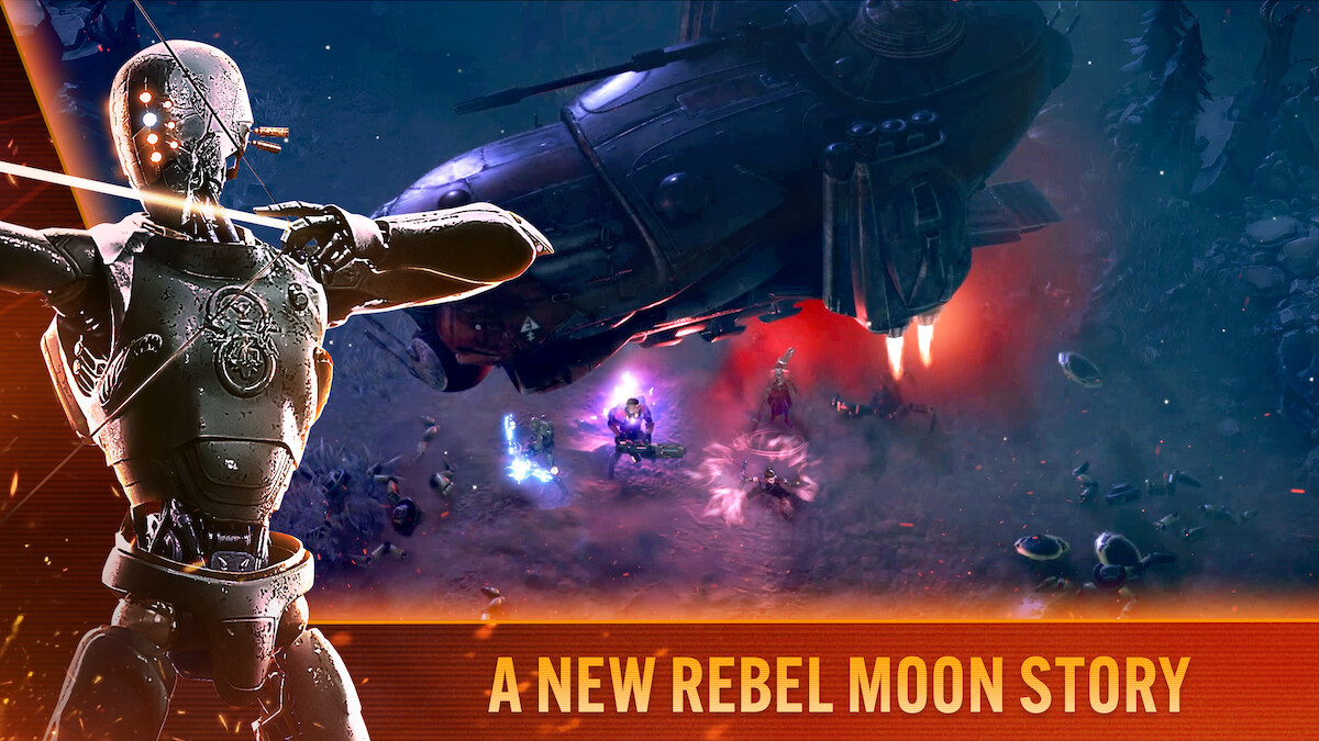 A warrior in Rebel Moon poised to release a ray of light