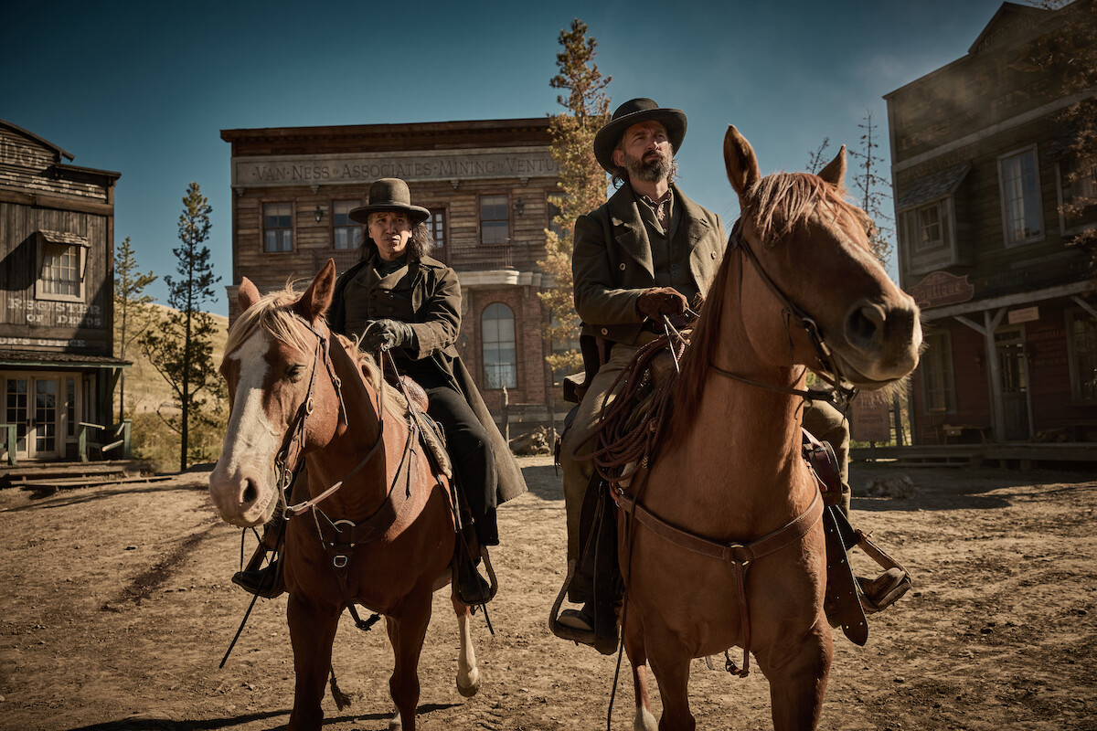 Michael Greyeyes as Jack Cree and Michiel Huisman as Roache in ‘The Abandons’