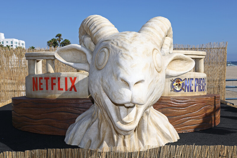 Fans attend Netflix global event for the celebration of One Piece at Santa Monica Pier in California. 