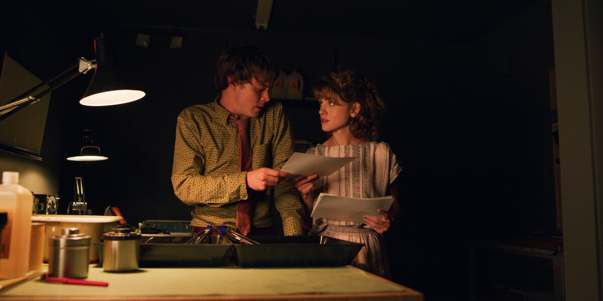 Charlie Heaton as Jonathan and Natalia Dyer as Nancy in ‘Stranger Things’ Season 3.