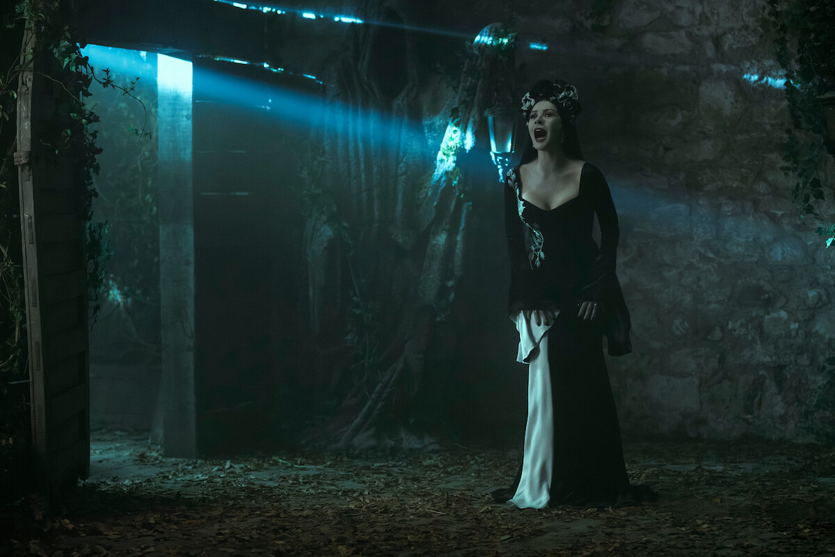 Catherine Zeta-Jones as Morticia Adams in ‘Wednesday’ Season 2.