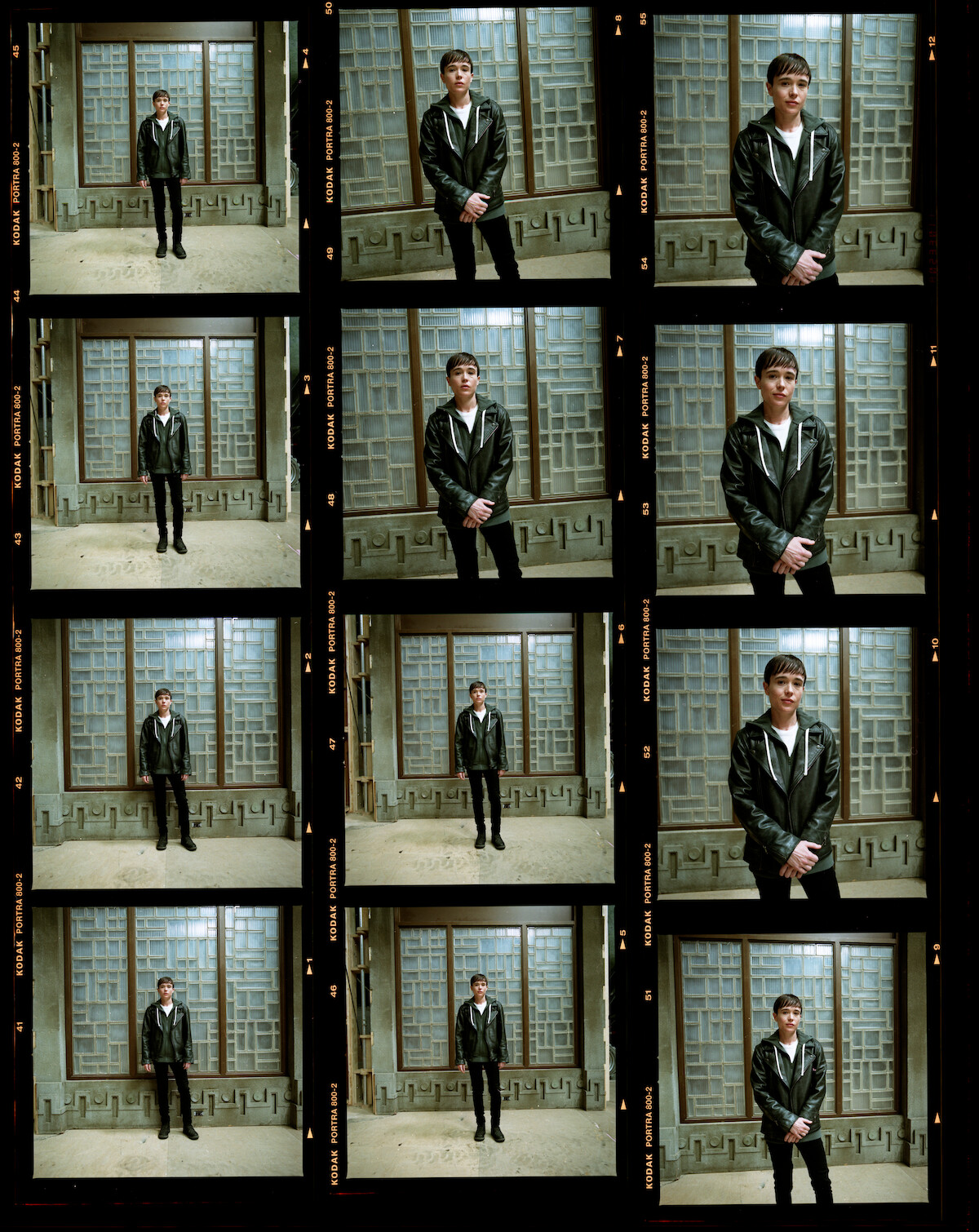 Elliot Page as Viktor Hargreeves of ‘The Umbrella Academy’ series posing behind the scenes during production.