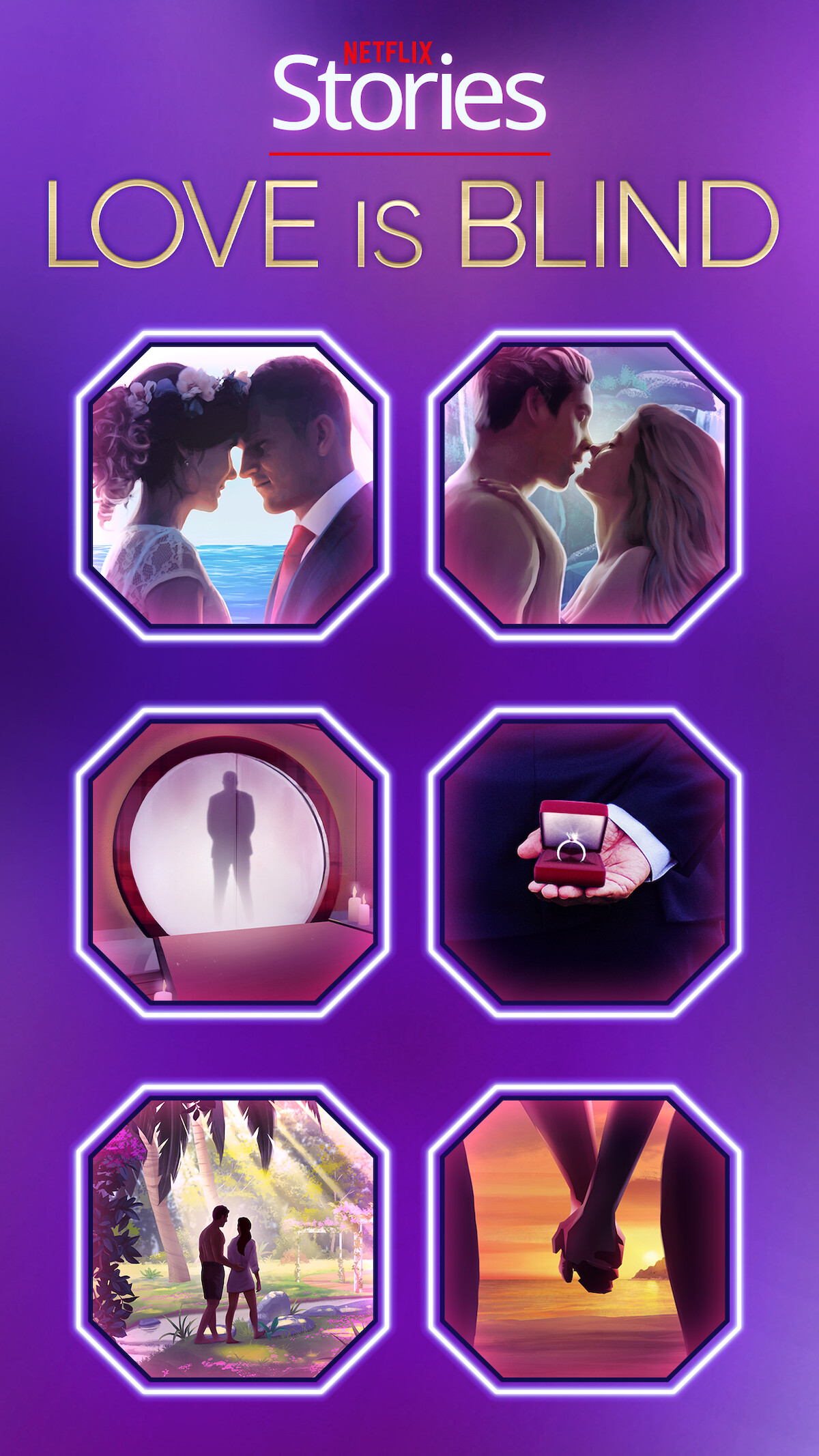 The Stories screen in the ‘Love Is Blind’ game.