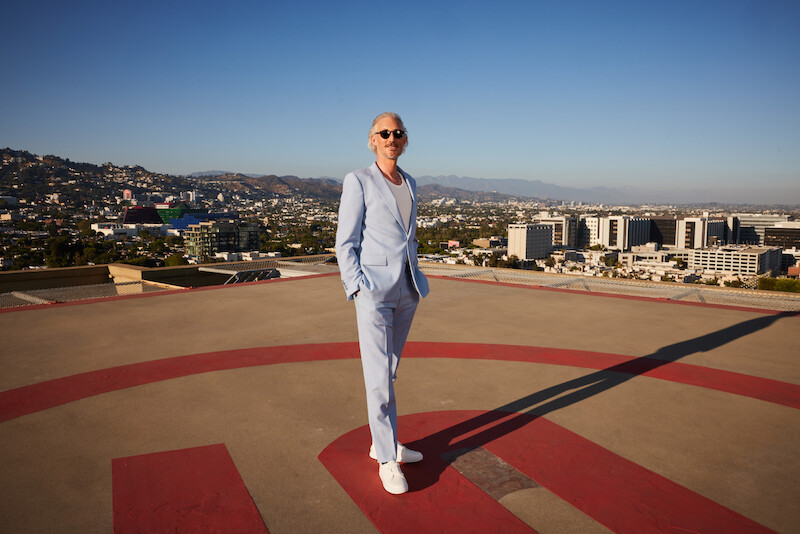 Bruno Gouery poses on a rooftop in Los Angeles. 