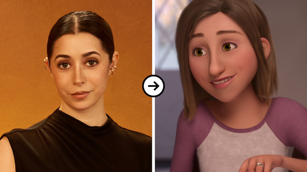Diptych of a headshot of Cristin Milioti and her character, Mom, from ‘In Your Dreams’