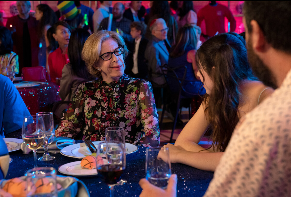 Jackie Hoffman as Irene, Sunny Sandler as Stacy Friedman, and Adam Sandler as Danny Friedman.