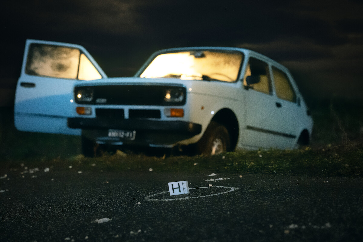 A backlit car is Il Mostro’s latest crime scene in ‘The Monster of Florence.’