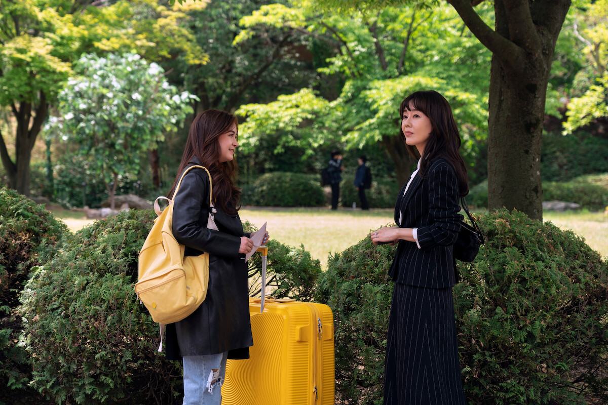 Anna Cathcart as Kitty Song Covey and Yunjin Kim as Jina in ‘XO, Kitty’ Season 1.