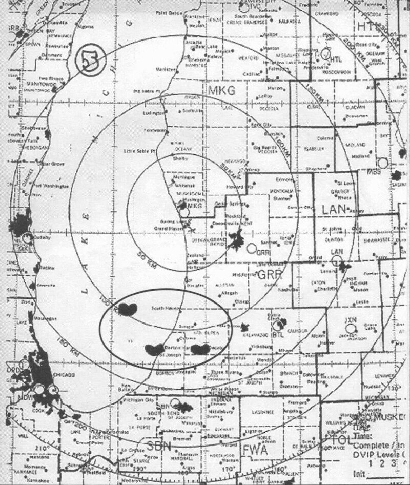 One of the objects moved toward the middle of the lake. - ‘Unsolved Mysteries’ Volume 3: ‘Something In the Sky’ Radar Map Gallery