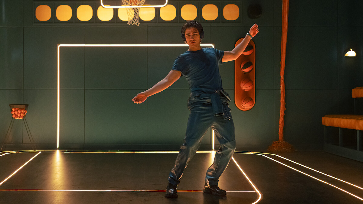 Pau Simon as Max dances in a production still from ‘BIllionaire’s Bunker.’