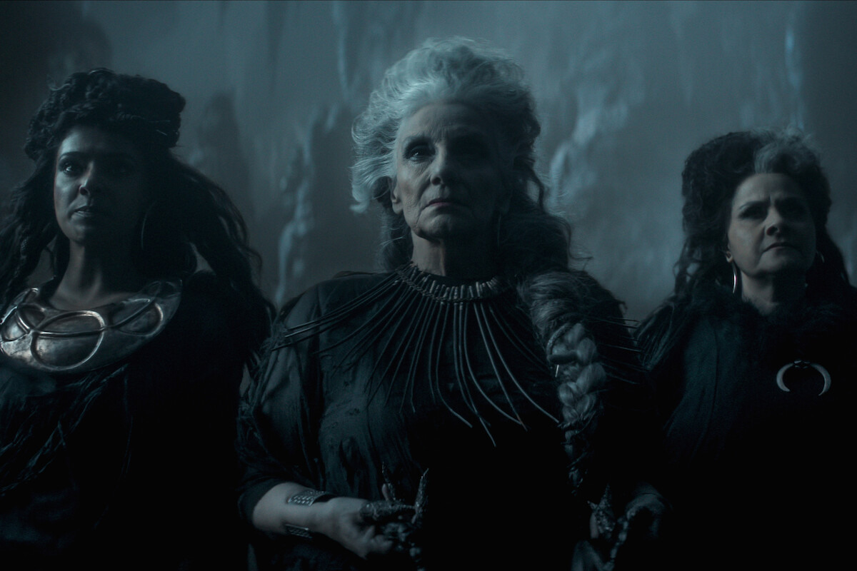 Dinita Gohil as The Maiden, Souad Faress as Crone, Nina Wadia as The Mother in ‘The Sandman’ Season 2.