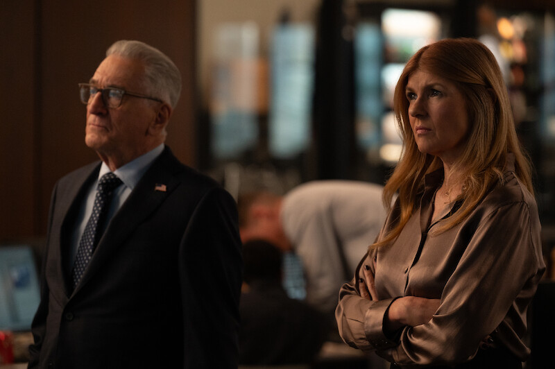 Robert De Niro as George Mullen and Connie Britton as Valerie Whitesell in 'Zero Day'