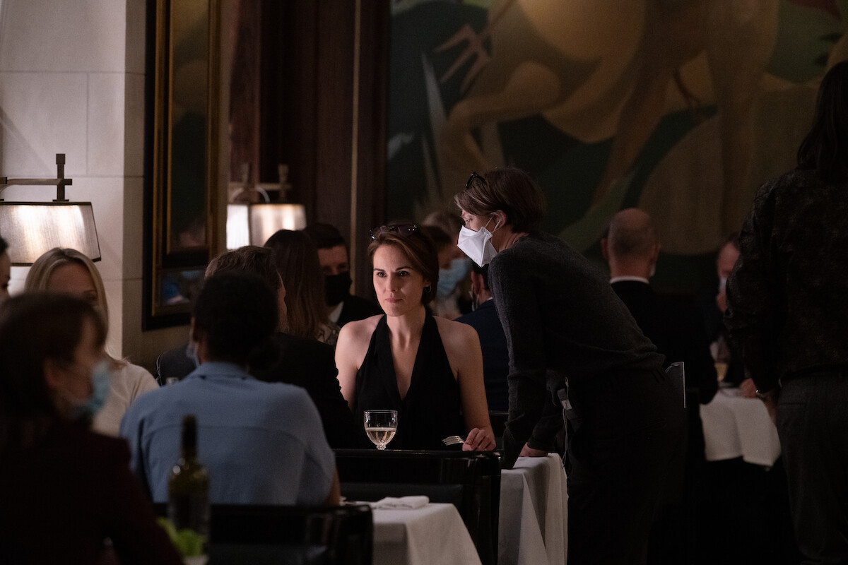 Kate Woodcroft (Michelle Dockery) and her married lover in Anatomy of a Scandal.