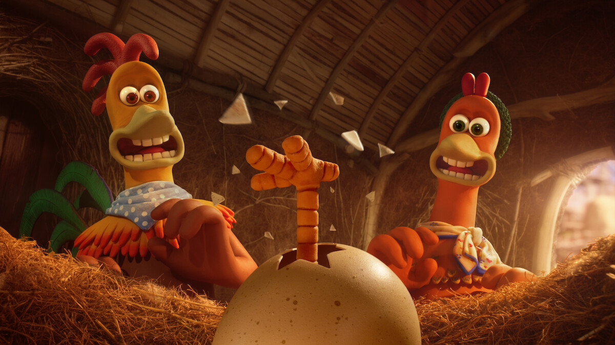 Zachary Levi as Rocky and Thandiwe Newton as Ginger in ‘Chicken Run: Dawn of the Nugget’.