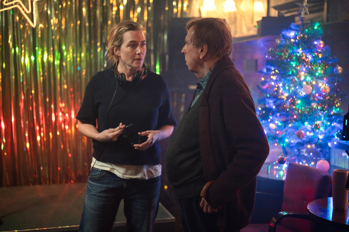 Kate Winslet and Timothy Spall on the set of ‘Goodbye June’