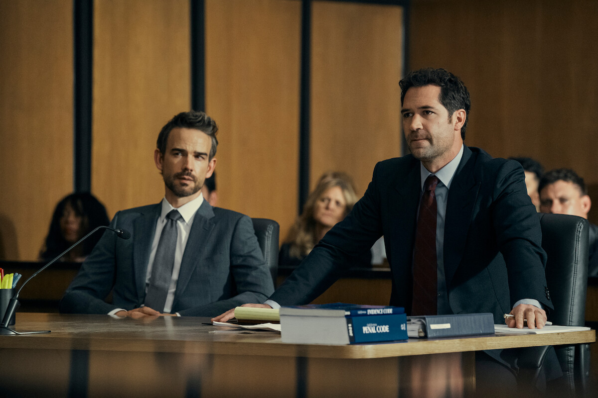 Mickey defends his client Trevor Elliott in court