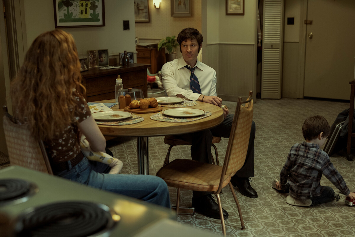 Katie Parker as Annabel Lee, Zach Gilford as young Roderick, and William Kosovic as tiny Frederick in Episode 2 of ‘The Fall of the House of Usher.’ 