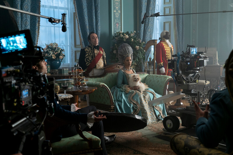Seamus Dillane as Prince William, Sam Clemmett as Young Brimsley, Golda Rosheuvel as Queen Charlotte 
