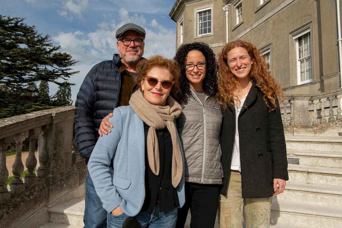 Director Alex Graves, Executive Producer Janice Williams, Showrunner/Executive Producer Debora Cahn and Associate Producer Anna Hagen on set of The Diplomat Season 1.