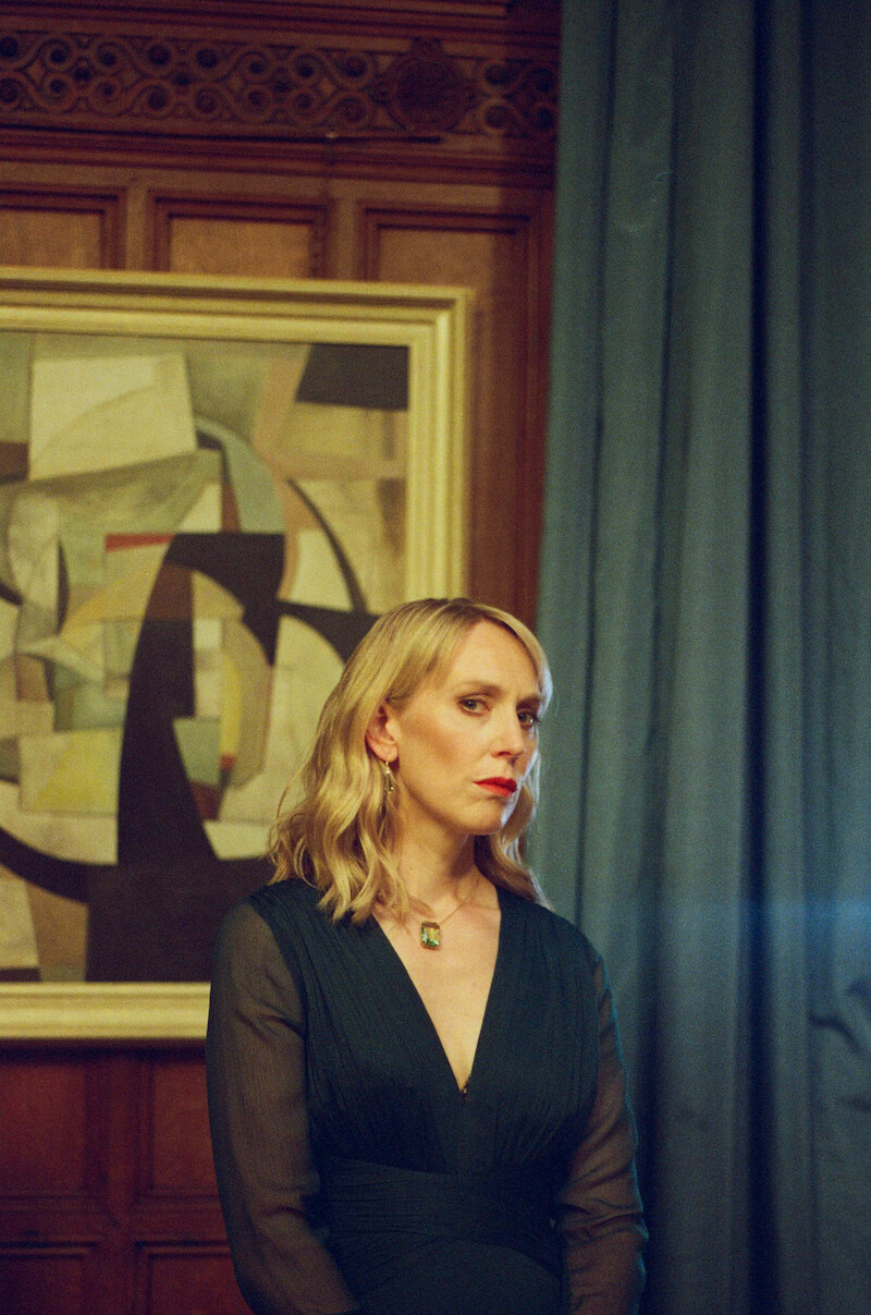 Hattie Morahan as Caroline Burkett stands on set in Season 1 of 'Fool Me Once'