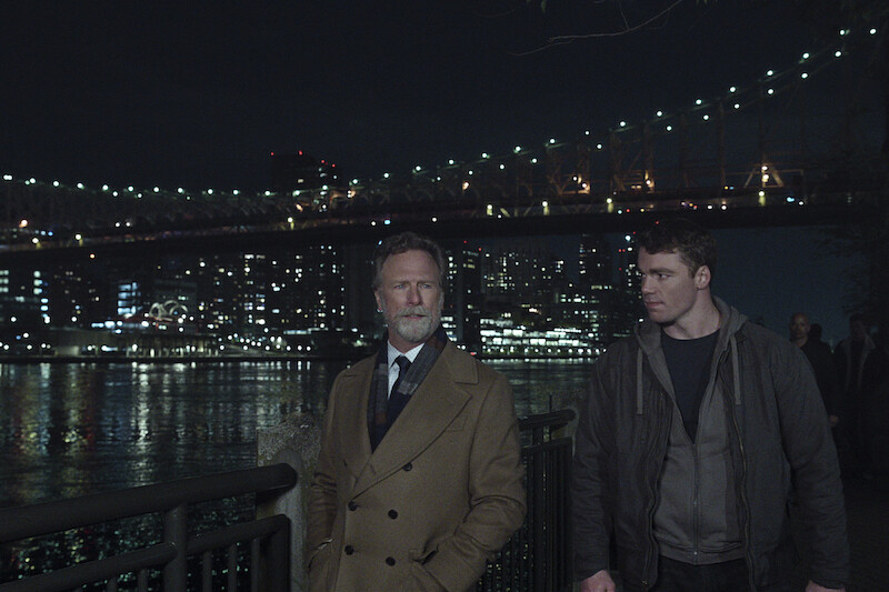 Louis Herthum as Monroe and Gabriel Basso as Peter Sutherland in Season 2 of 'The Night Agent'
