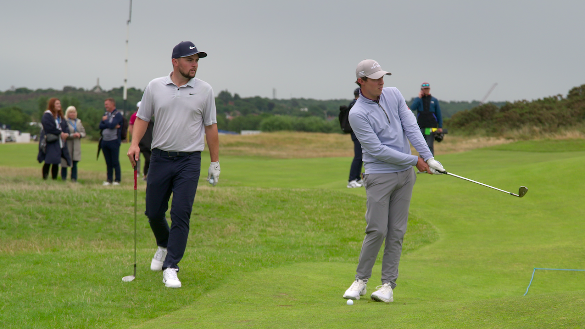Alex Fitzpatrick and Matt Fitzpatrick on the course together.