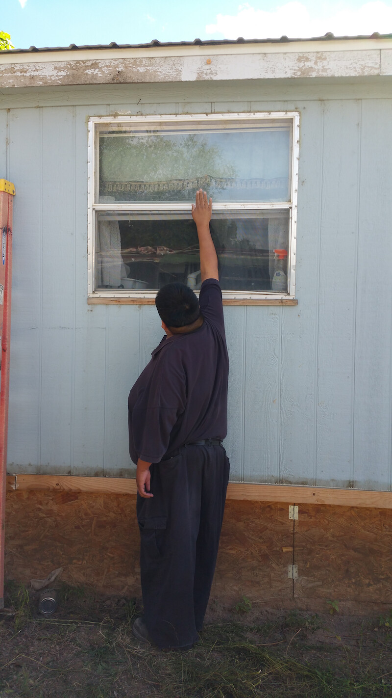 Same window, the following day, showing how far off the ground the window is. - Evidence of Bigfoot