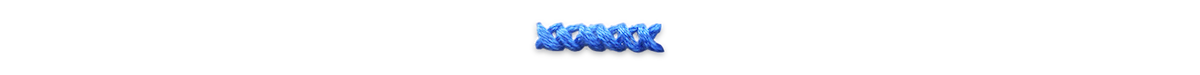 Short blue cross stitched line divider.