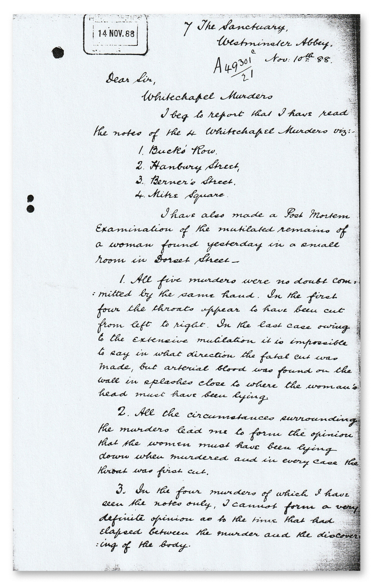 Bond report, page 1