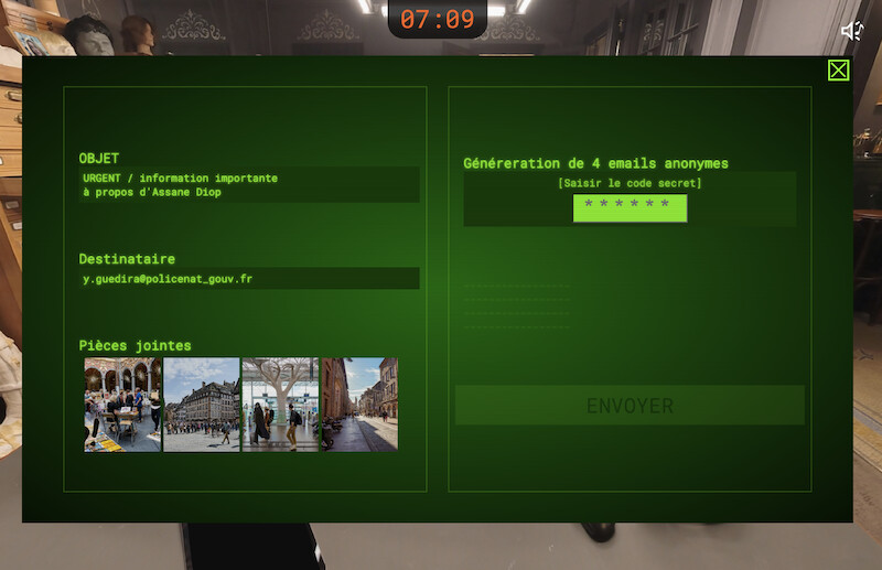 A green computer monitor in 'Lupin Experience' 