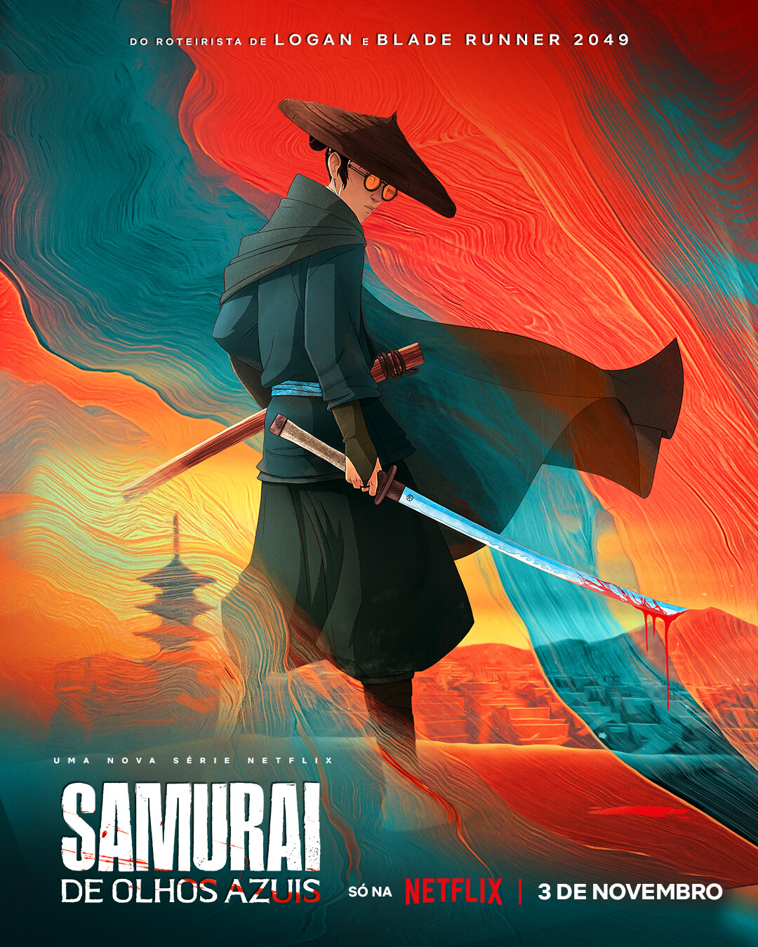 Arte de ‘Samurai de Olhos Azuis’.
