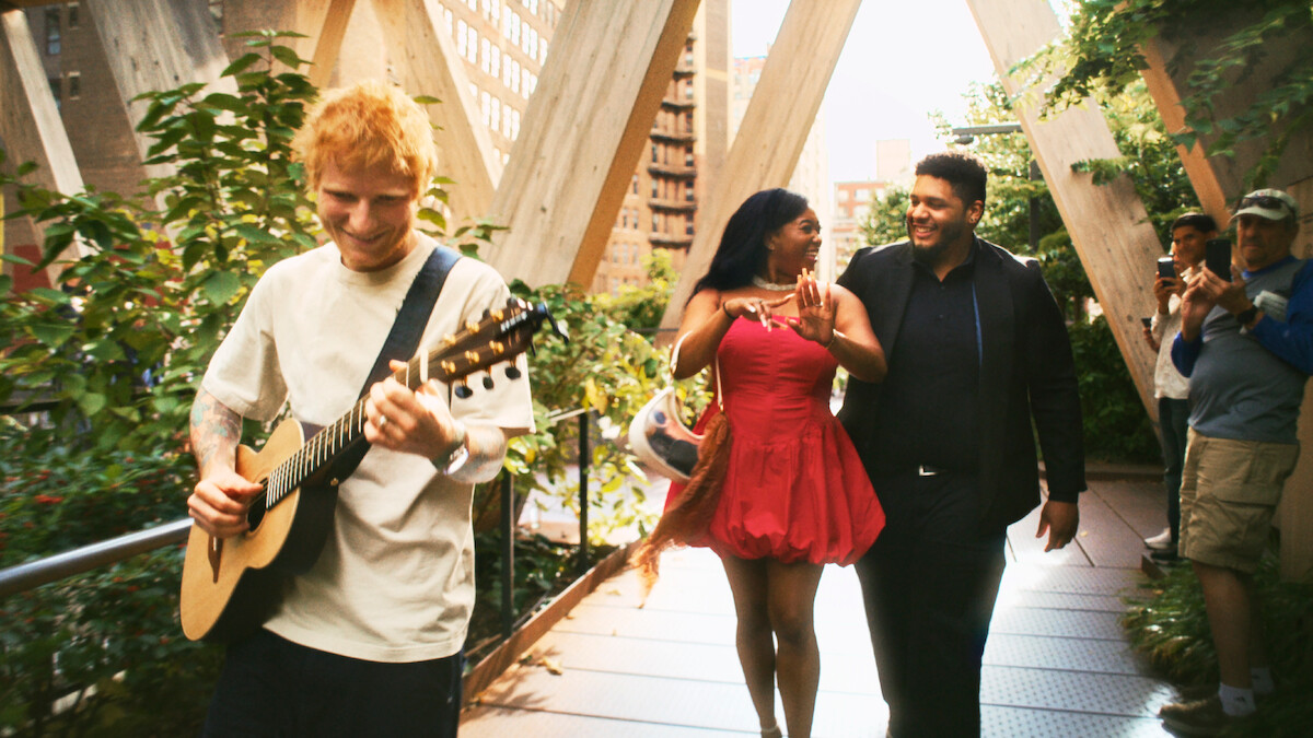 One Shot with Ed Sheeran. Ed Sheeran in One Shot with Ed Sheeran. Cr. Courtesy of Netflix 2025 ©