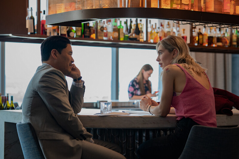 Randall Park as Scott and Vanessa Kirby as Lynette in 'Night Always Comes.'
