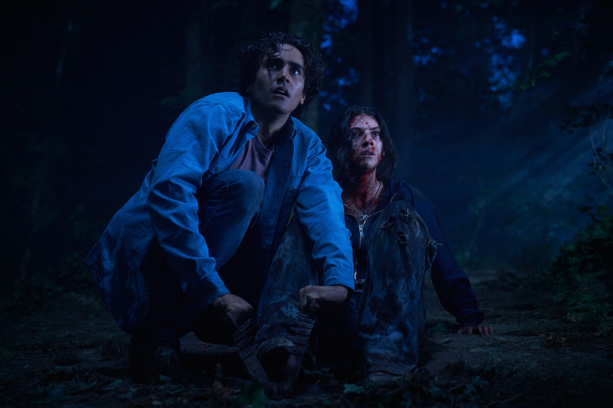 Michael Cimino and Ella Rubin in an image from the film ‘Until Dawn’