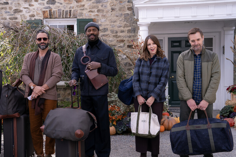 Marco Calvani as Claude, Colman Domingo as Danny, Tina Fey as Kate, and Will Forte as Jack in 'The Four Seasons'.