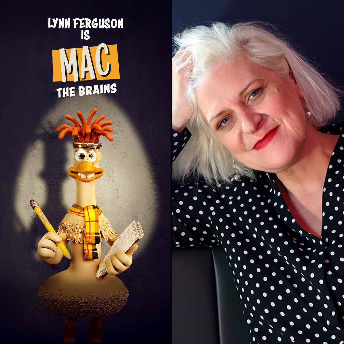 Lynn Ferguson plays Mac in Chicken Run: Dawn of the Nugget.
