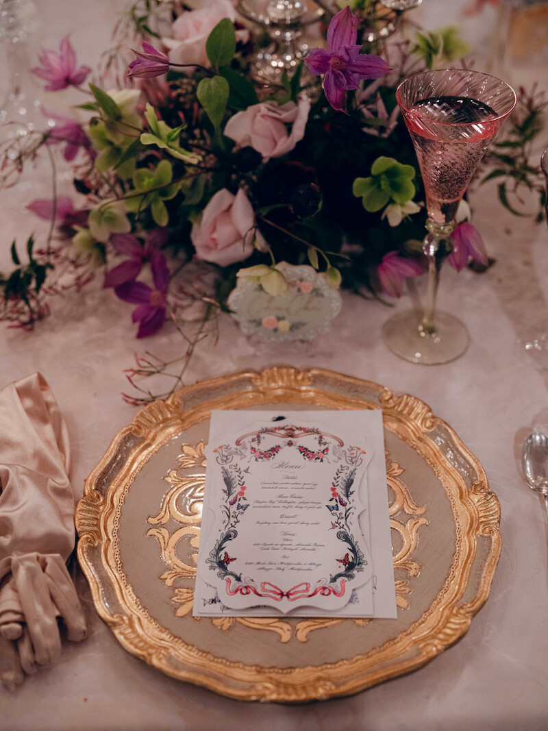 A plating setup in 'The Event of the Season: A Bridgerton Wedding'