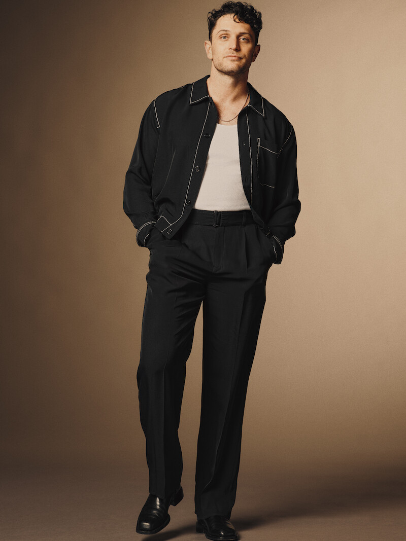 Colin Woodell poses in a glam shoot.